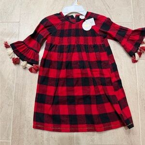 Mud Pie Red and Black Plaid Dress